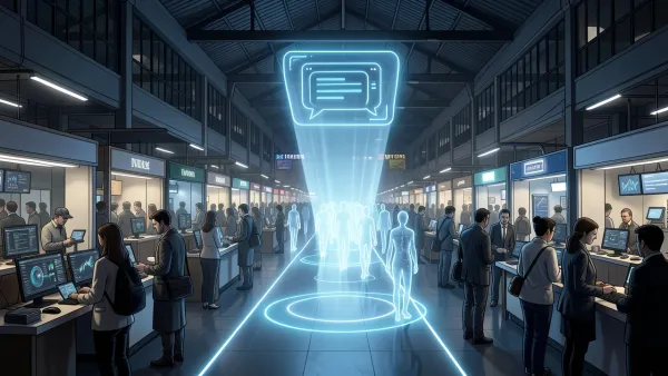 AI chatbot interface illuminating a path to new customers in a digital marketplace.