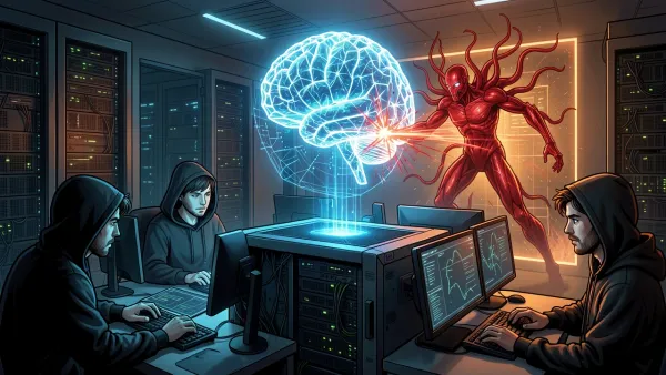 Cybersecurity team using a self-hosted Chinese open-weight AI model to contain a rogue AI agent in a data center.